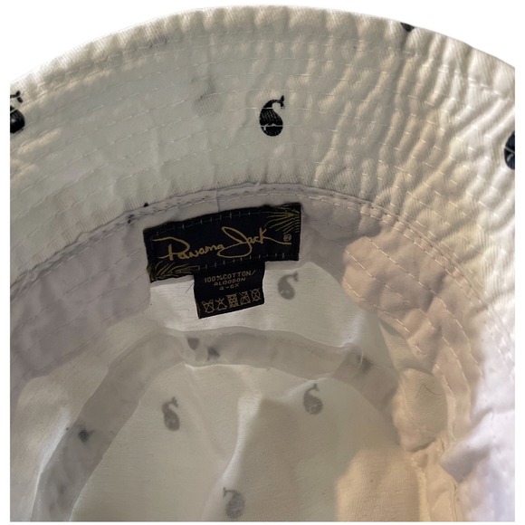 Panama Jack Child Youth Hat White Blue Whale 4-6X Vacation Swim Hat 100% Cotton - Picture 7 of 7